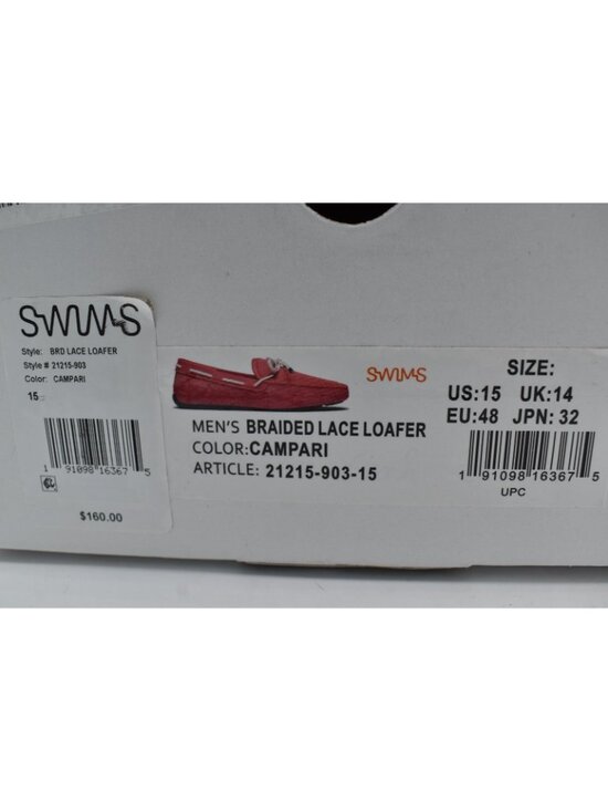 SWIMS Mens‎ Size 15 Braided Lace Campari Slip On Penny Loafers Shoes main image 9